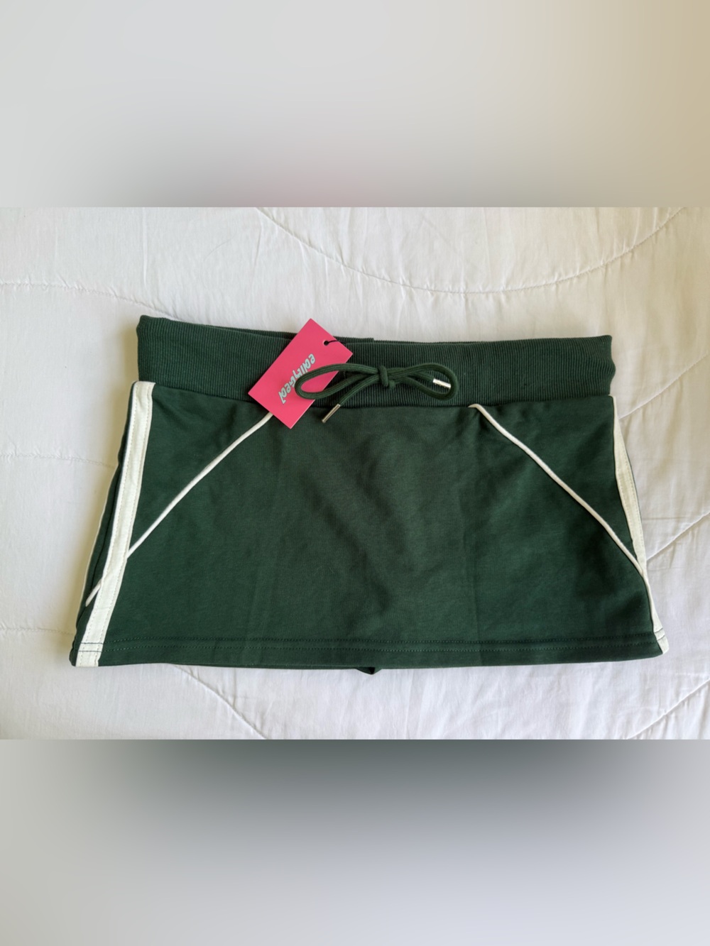 Edikted Dark Green Mini Skort with White Trim